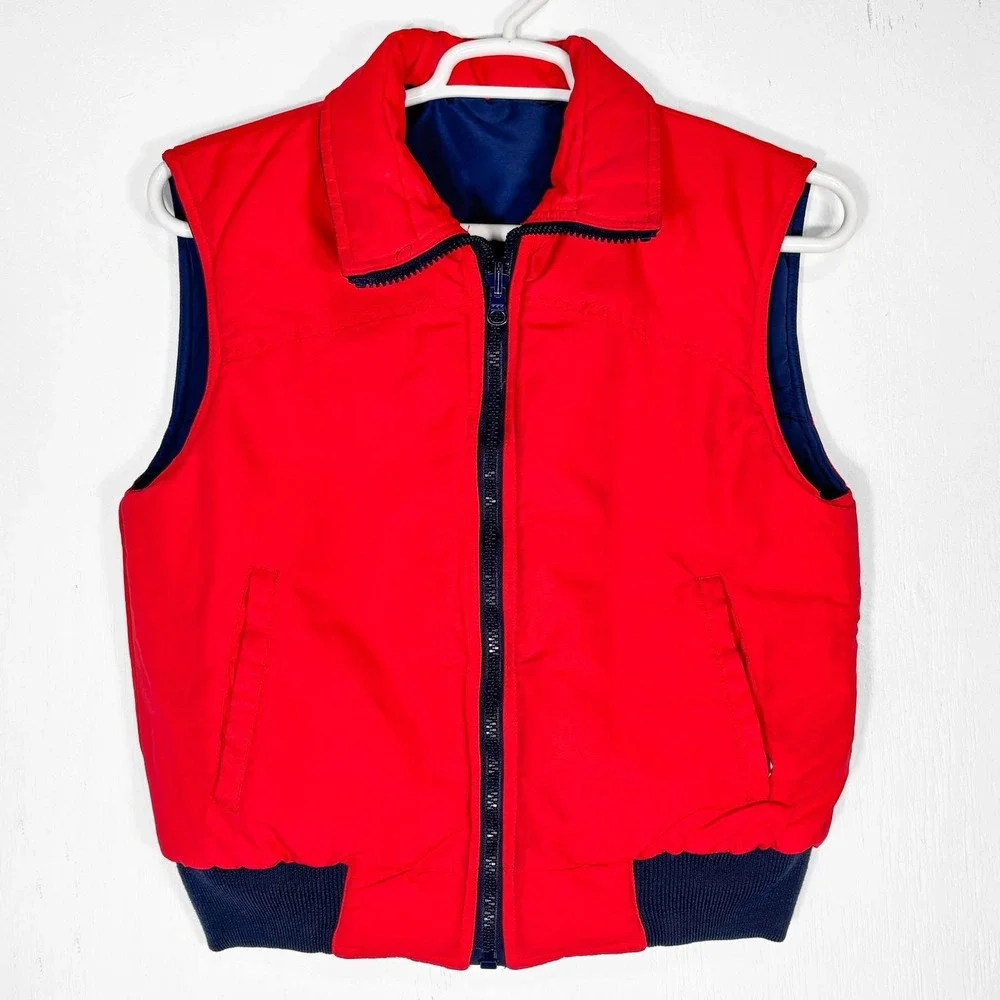 Vintage 70s‎ Ossi Reversible Puffer Ski Vest Mens S Western Americana Retro